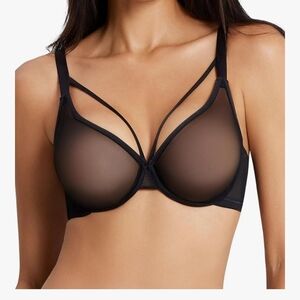 Sheer Black Strappy Bra